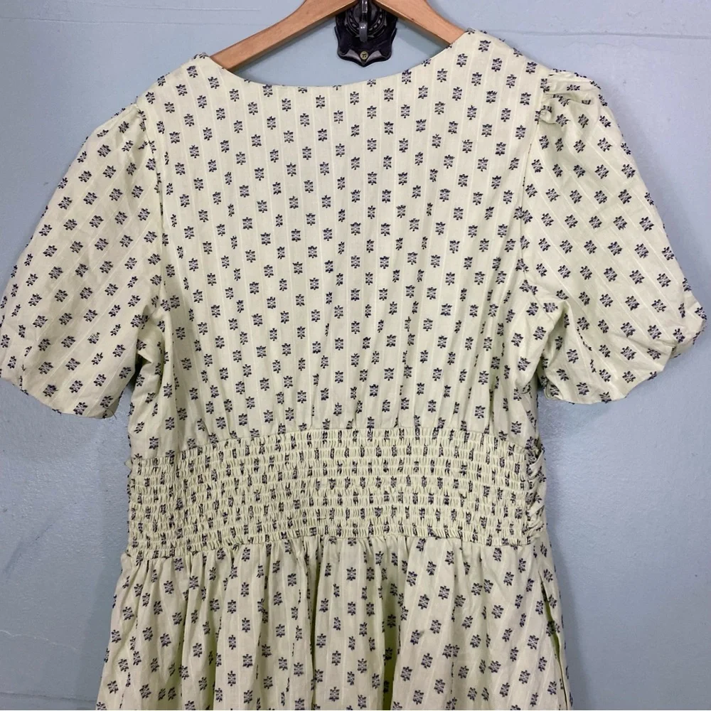 Anthropologie The Katerina Button Front Dress‎ Textured Mint Green XL Midi - Picture 8 of 8
